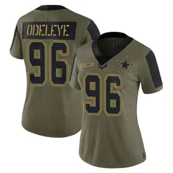 Nike Adedayo Odeleye Dallas Cowboys Women's Limited Olive 2021 Salute To Service Jersey