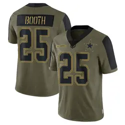 Nike Andrew Booth Dallas Cowboys Men's Limited Olive 2021 Salute To Service Jersey