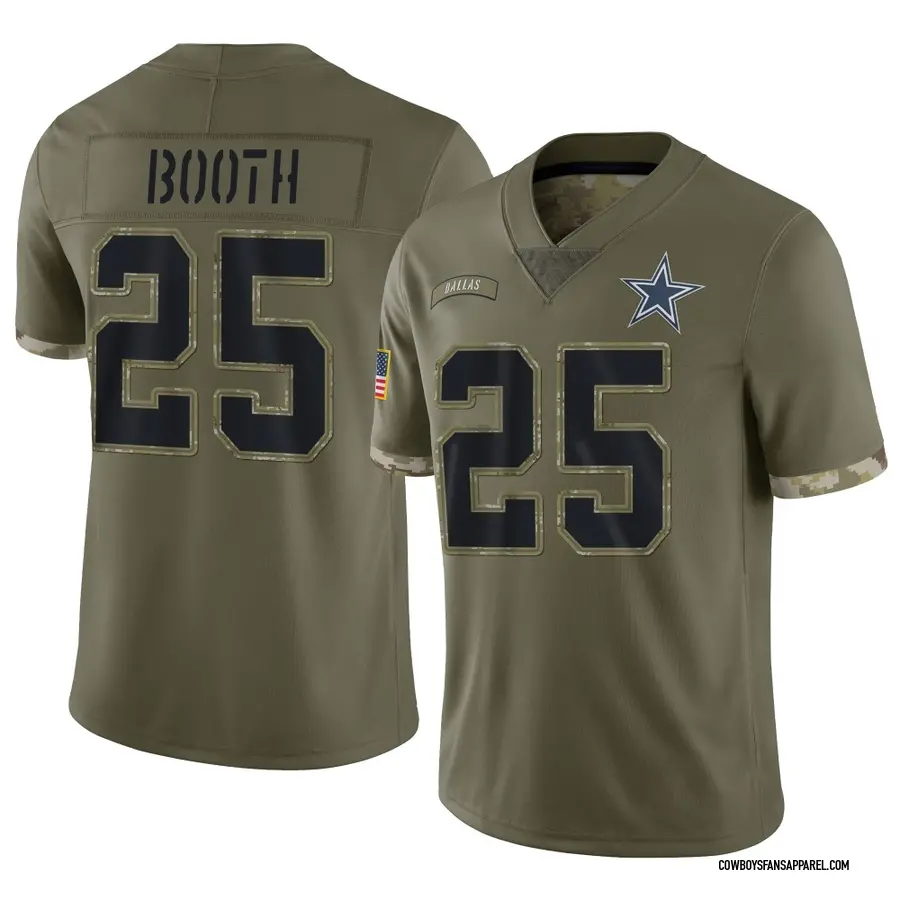 Nike Andrew Booth Dallas Cowboys Men's Limited Olive 2022 Salute To Service Jersey