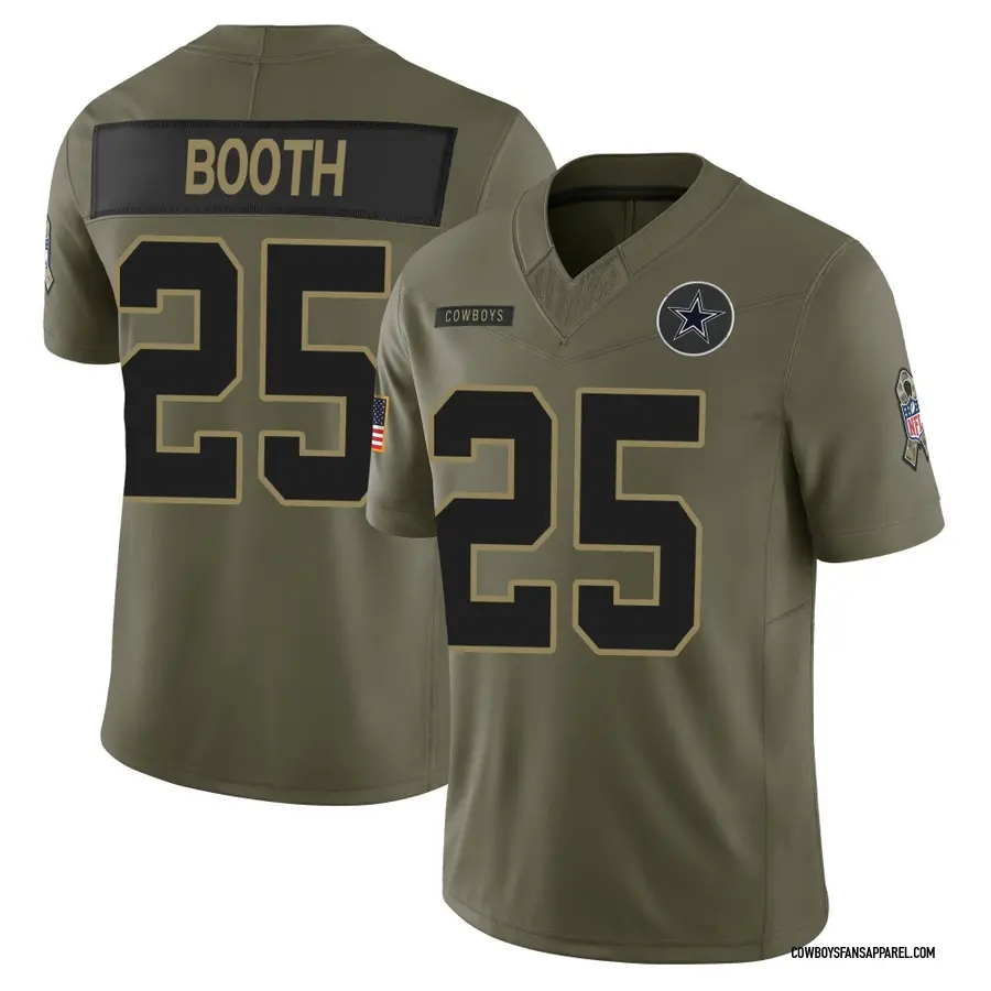 Nike Andrew Booth Dallas Cowboys Men's Limited Olive 2025 Salute to Service Jersey