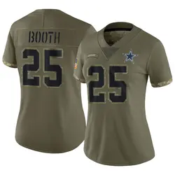 Nike Andrew Booth Dallas Cowboys Women's Limited Olive 2022 Salute To Service Jersey
