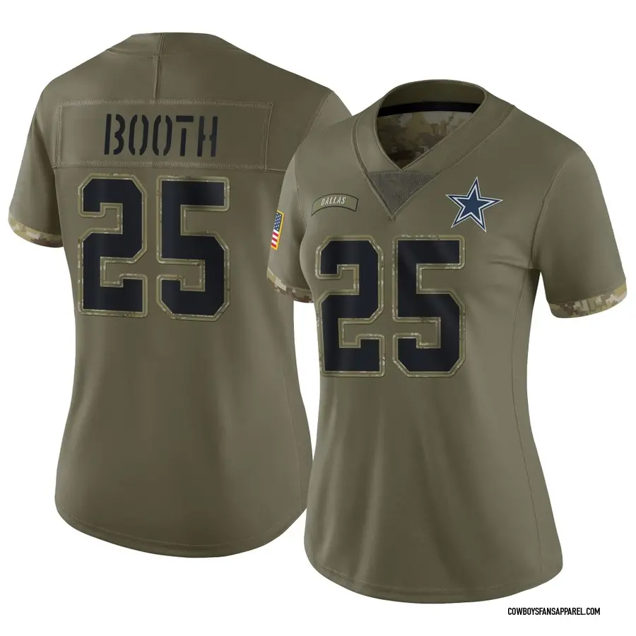 Nike Andrew Booth Dallas Cowboys Women's Limited Olive 2022 Salute To Service Jersey