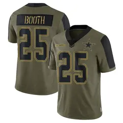 Nike Andrew Booth Dallas Cowboys Youth Limited Olive 2021 Salute To Service Jersey