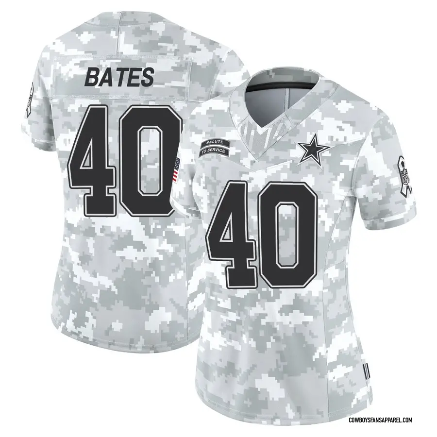 Nike Bill Bates Dallas Cowboys Women's Limited Arctic Camo 2024 Salute to Service Jersey