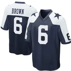 Nike Camden Brown Dallas Cowboys Men's Game Navy Blue Throwback Jersey