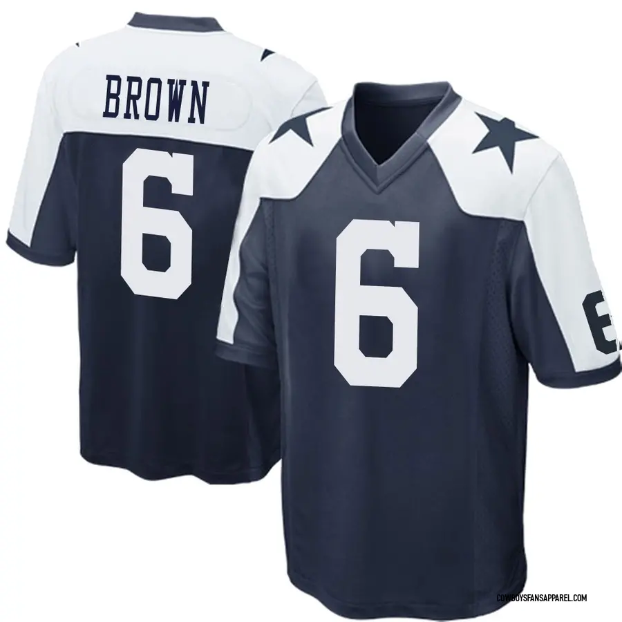 Nike Camden Brown Dallas Cowboys Youth Game Navy Blue Throwback Jersey