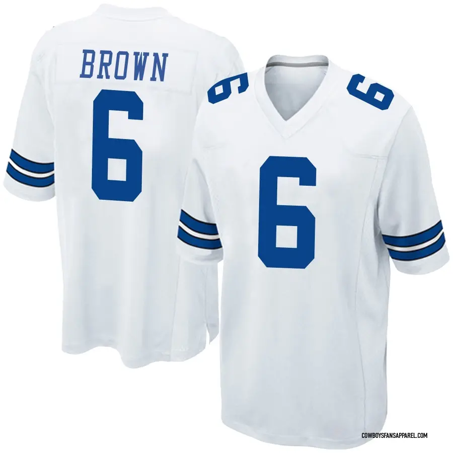 Nike Camden Brown Dallas Cowboys Youth Game White Jersey