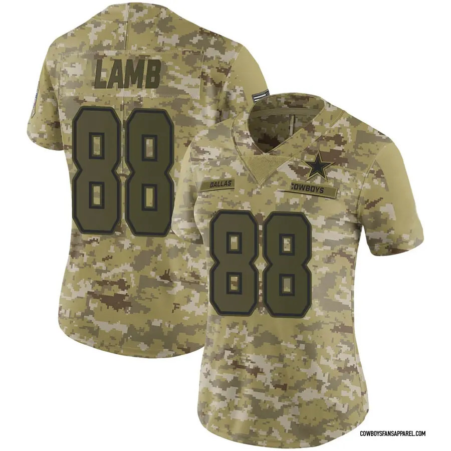 Nike CeeDee Lamb Dallas Cowboys Women's Limited Camo 2018 Salute to Service  Jersey