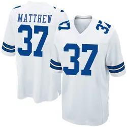 Nike Christian Matthew Dallas Cowboys Youth Game White Jersey