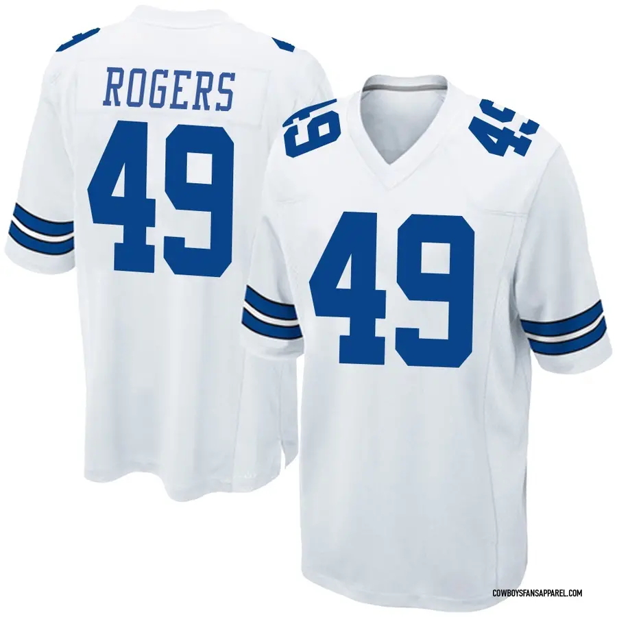 Nike DJ Rogers Dallas Cowboys Youth Game White Jersey