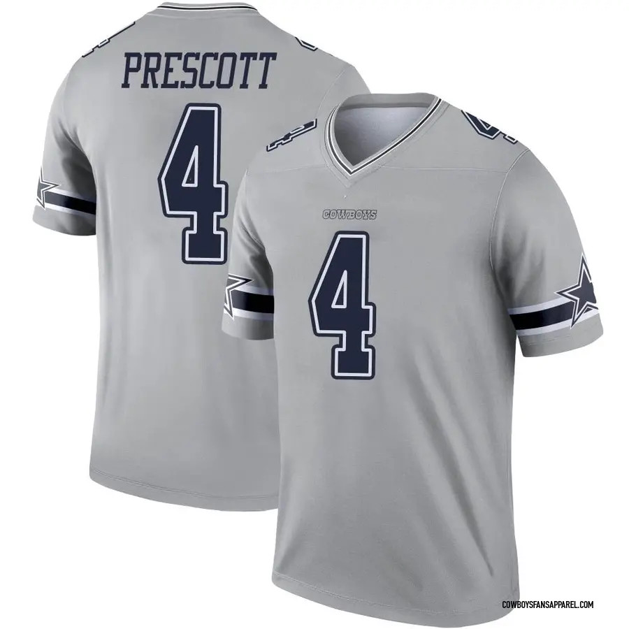Nike Dak Prescott Dallas Cowboys Youth Legend Gray Inverted Jersey