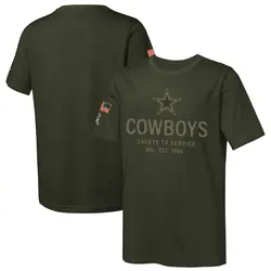 Nike Dallas Cowboys Youth Olive 2025 Salute to Service Sideline T-Shirt