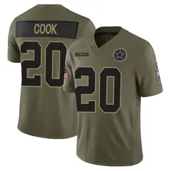 Nike Dalvin Cook Dallas Cowboys Men's Limited Olive 2025 Salute to Service Jersey