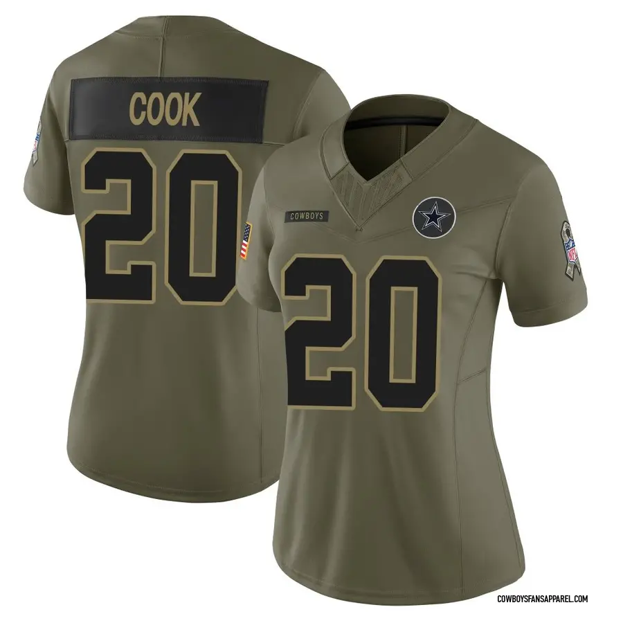 Nike Dalvin Cook Dallas Cowboys Women's Limited Olive 2025 Salute to Service Jersey