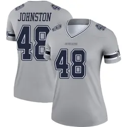Daryl Johnston Dallas Cowboys Women's Legend Gray Inverted Jersey