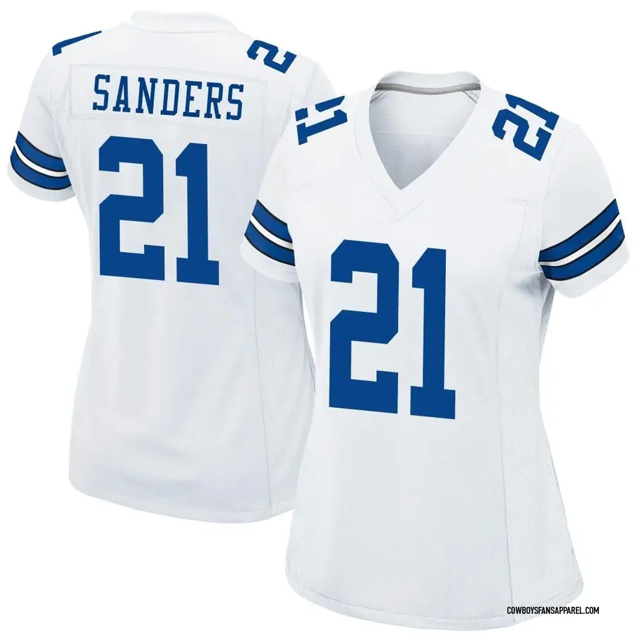 Nike Deion Sanders Dallas Cowboys Women's Game White Jersey