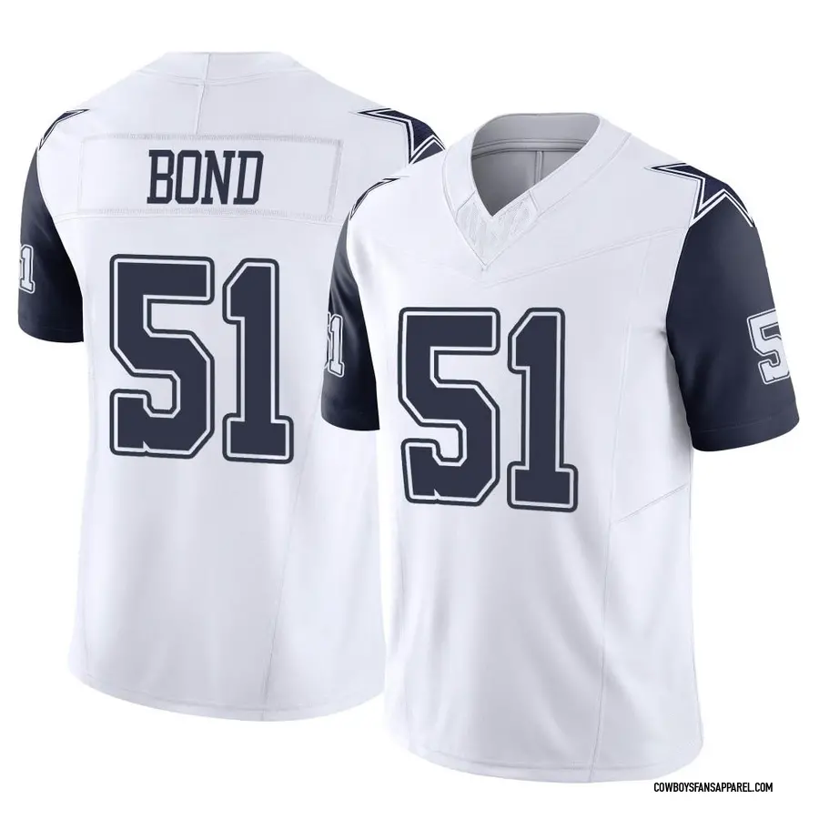 Nike Devante Bond Dallas Cowboys Youth Limited White 2nd Alternate Vapor  F.U.S.E. Jersey