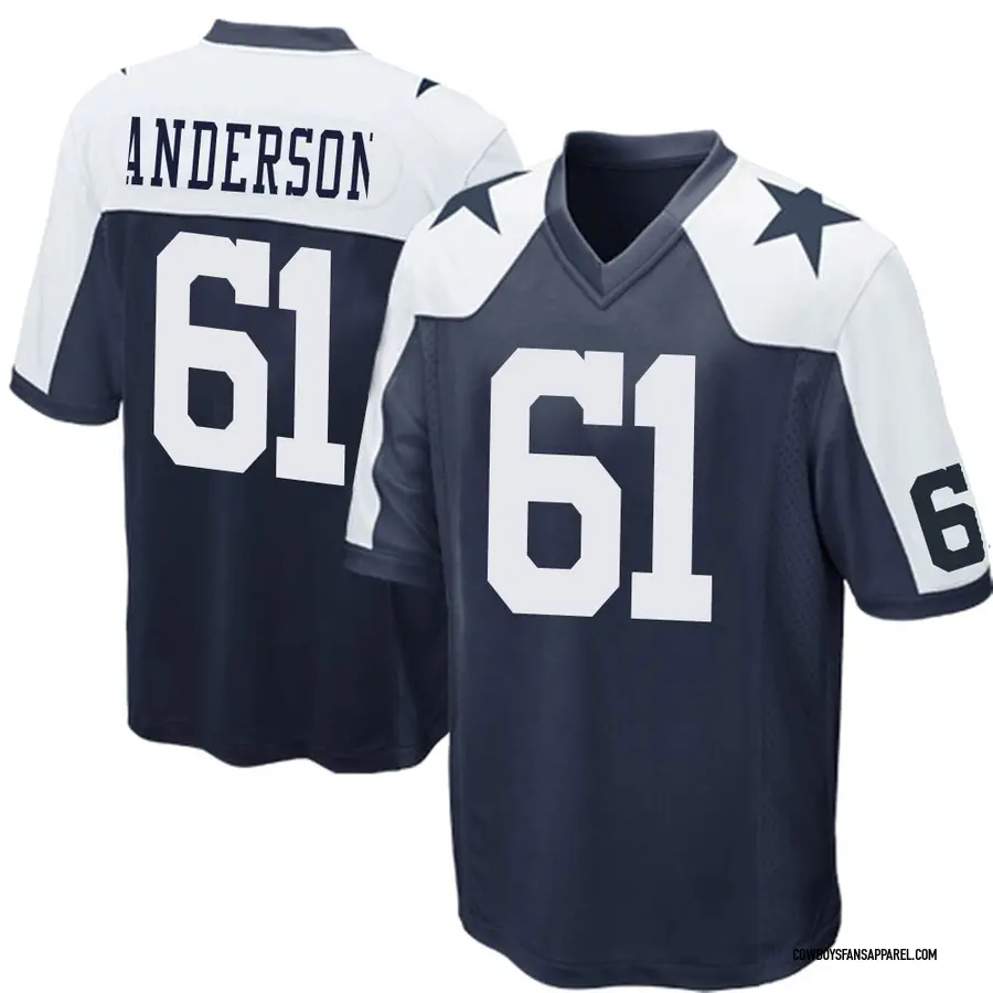 Nike Jack Anderson Dallas Cowboys Men's Game Navy Blue Throwback Jersey