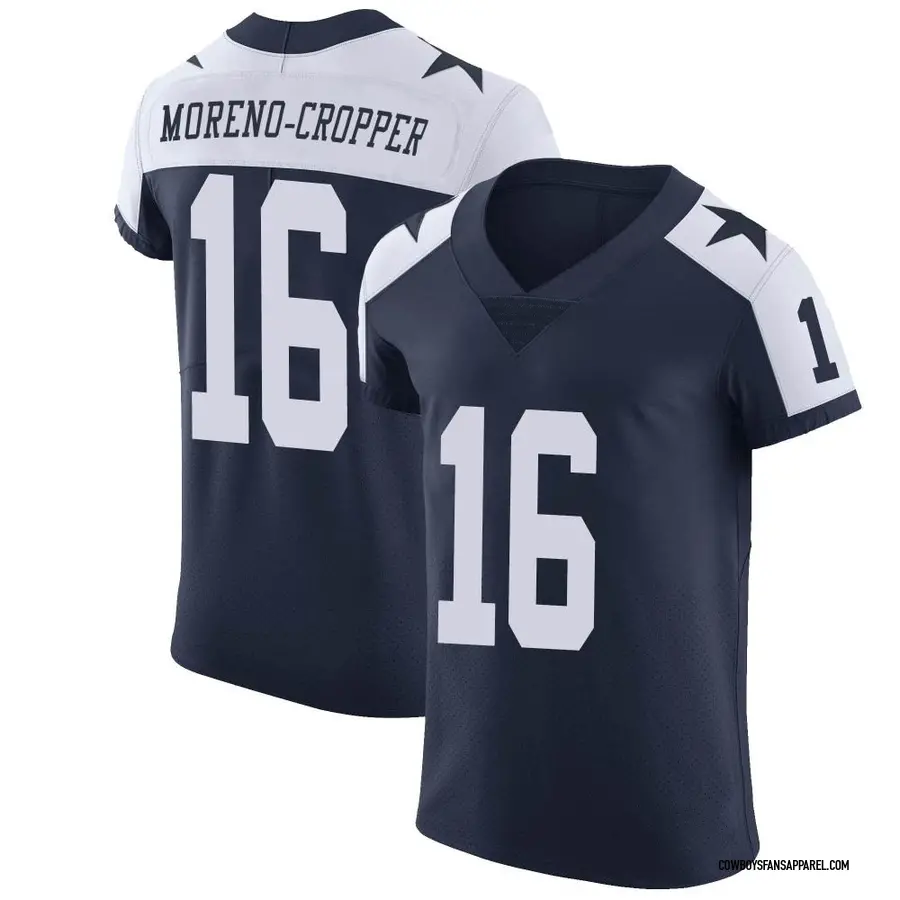 Nike Jalen Moreno-Cropper Dallas Cowboys Men's Elite Navy Alternate Vapor Untouchable Jersey