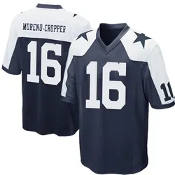 Nike Jalen Moreno-Cropper Dallas Cowboys Men's Game Navy Blue Throwback Jersey