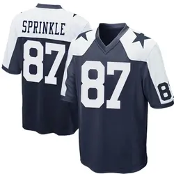 Nike Jeremy Sprinkle Dallas Cowboys Men's Game Navy Blue Throwback Jersey