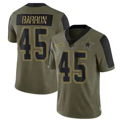 Nike Justin Barron Dallas Cowboys Men's Limited Olive 2021 Salute To Service Jersey