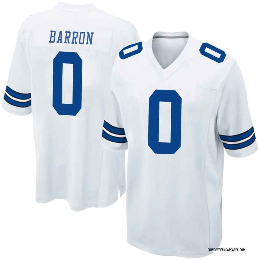 Nike Justin Barron Dallas Cowboys Youth Game White Jersey