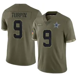 Nike KaVontae Turpin Dallas Cowboys Youth Limited Olive 2022 Salute To Service Jersey