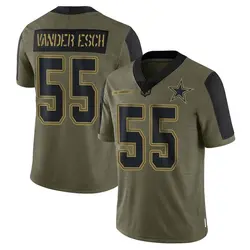 Leighton Vander Esch Dallas Cowboys Men's Limited Olive 2021 Salute To Service Jersey