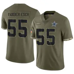 Leighton Vander Esch Dallas Cowboys Men's Limited Olive 2022 Salute To Service Jersey