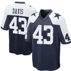 Nike Malik Davis Dallas Cowboys Youth Game Navy Blue Throwback Jersey
