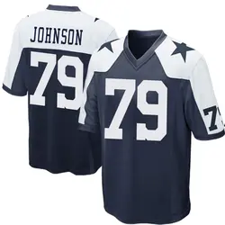 Nike Marcellus Johnson Dallas Cowboys Men's Game Navy Blue Throwback Jersey