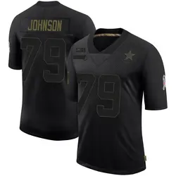 Nike Marcellus Johnson Dallas Cowboys Men's Limited Black 2020 Salute To Service Jersey