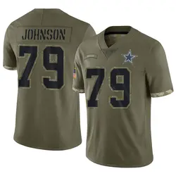 Nike Marcellus Johnson Dallas Cowboys Men's Limited Olive 2022 Salute To Service Jersey