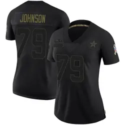 Nike Marcellus Johnson Dallas Cowboys Women's Limited Black 2020 Salute To Service Jersey