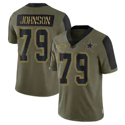 Nike Marcellus Johnson Dallas Cowboys Youth Limited Olive 2021 Salute To Service Jersey
