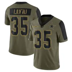 Nike Marist Liufau Dallas Cowboys Men's Limited Olive 2021 Salute To Service Jersey