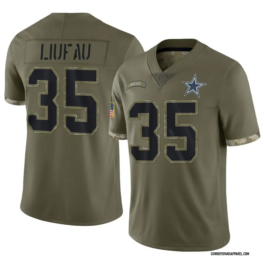 Nike Marist Liufau Dallas Cowboys Men's Limited Olive 2022 Salute To Service Jersey