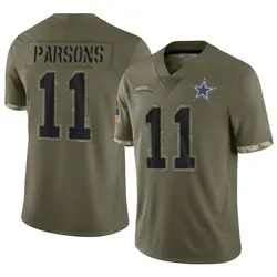 Nike Micah Parsons Dallas Cowboys Men's Limited Olive 2022 Salute To Service Jersey