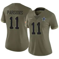 Nike Micah Parsons Dallas Cowboys Women's Limited Olive 2022 Salute To Service Jersey