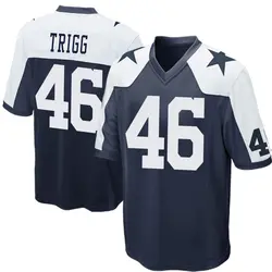 Nike Michael Trigg Dallas Cowboys Youth Game Navy Blue Throwback Jersey