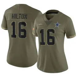 Nike T.Y. Hilton Dallas Cowboys Women's Limited Olive 2022 Salute To Service Jersey