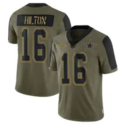 Nike T.Y. Hilton Dallas Cowboys Youth Limited Olive 2021 Salute To Service Jersey
