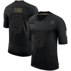 Nike Tony Romo Dallas Cowboys Men's Limited Black 2020 Salute To Service Jersey
