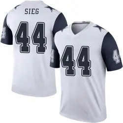 Trent Sieg Dallas Cowboys Men's Legend White Color Rush Jersey