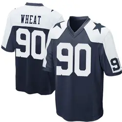 Nike Tyrus Wheat Dallas Cowboys Youth Game Navy Blue Throwback Jersey