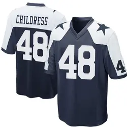 Nike Zion Childress Dallas Cowboys Youth Game Navy Blue Throwback Jersey