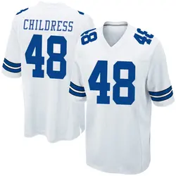 Nike Zion Childress Dallas Cowboys Youth Game White Jersey